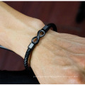 Wholesale punk style cool stainless steel new fashion gifts custom mens leather bracelet women